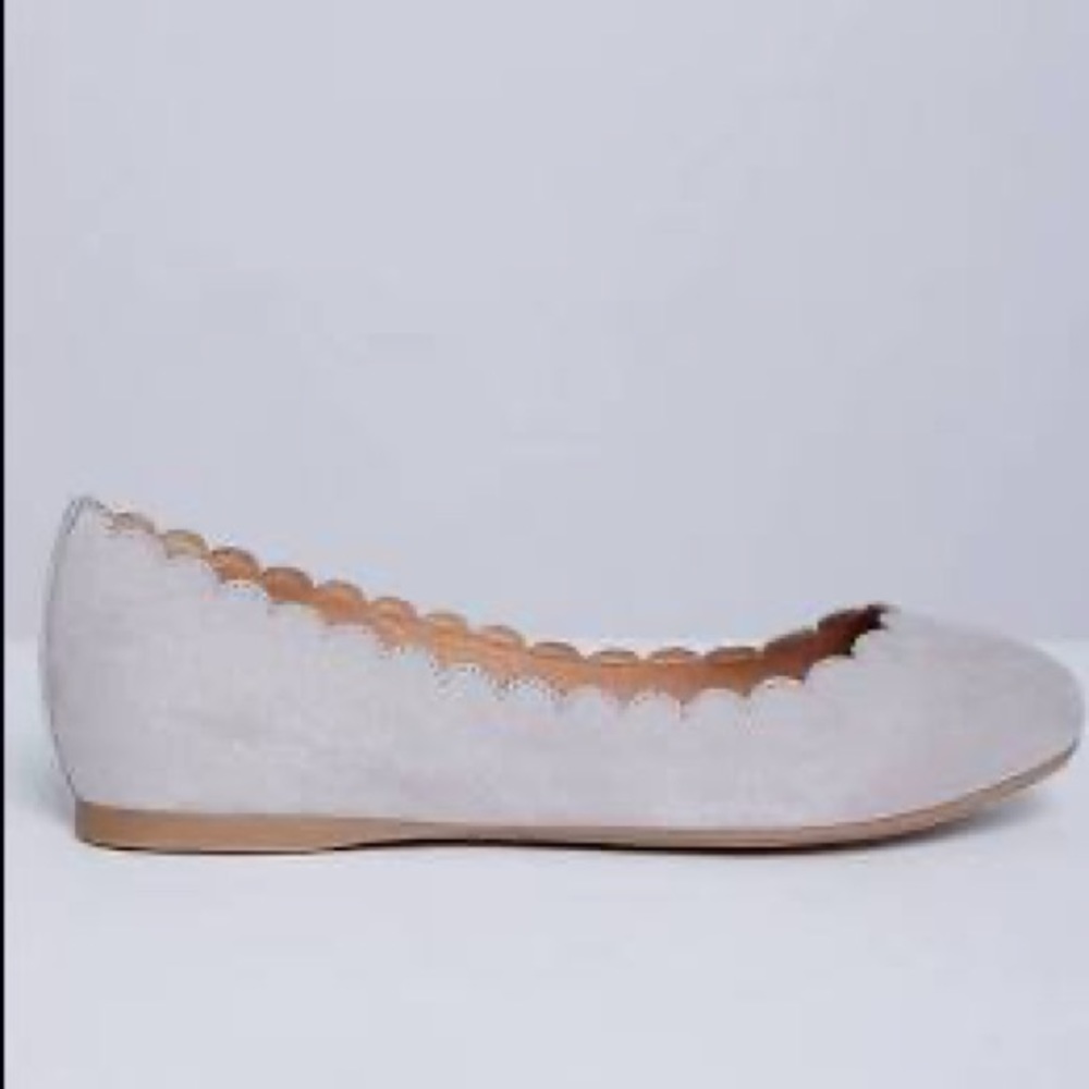 Lane Bryant Grey Scalloped Flats